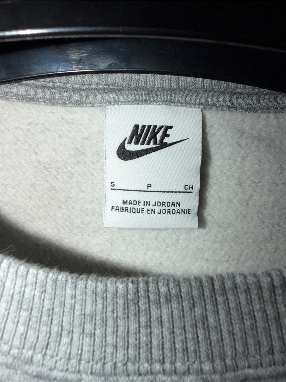 Nike Grey Crewneck dolman sleeve Sweatshirt with White Swoosh - Picture 3 of 4
